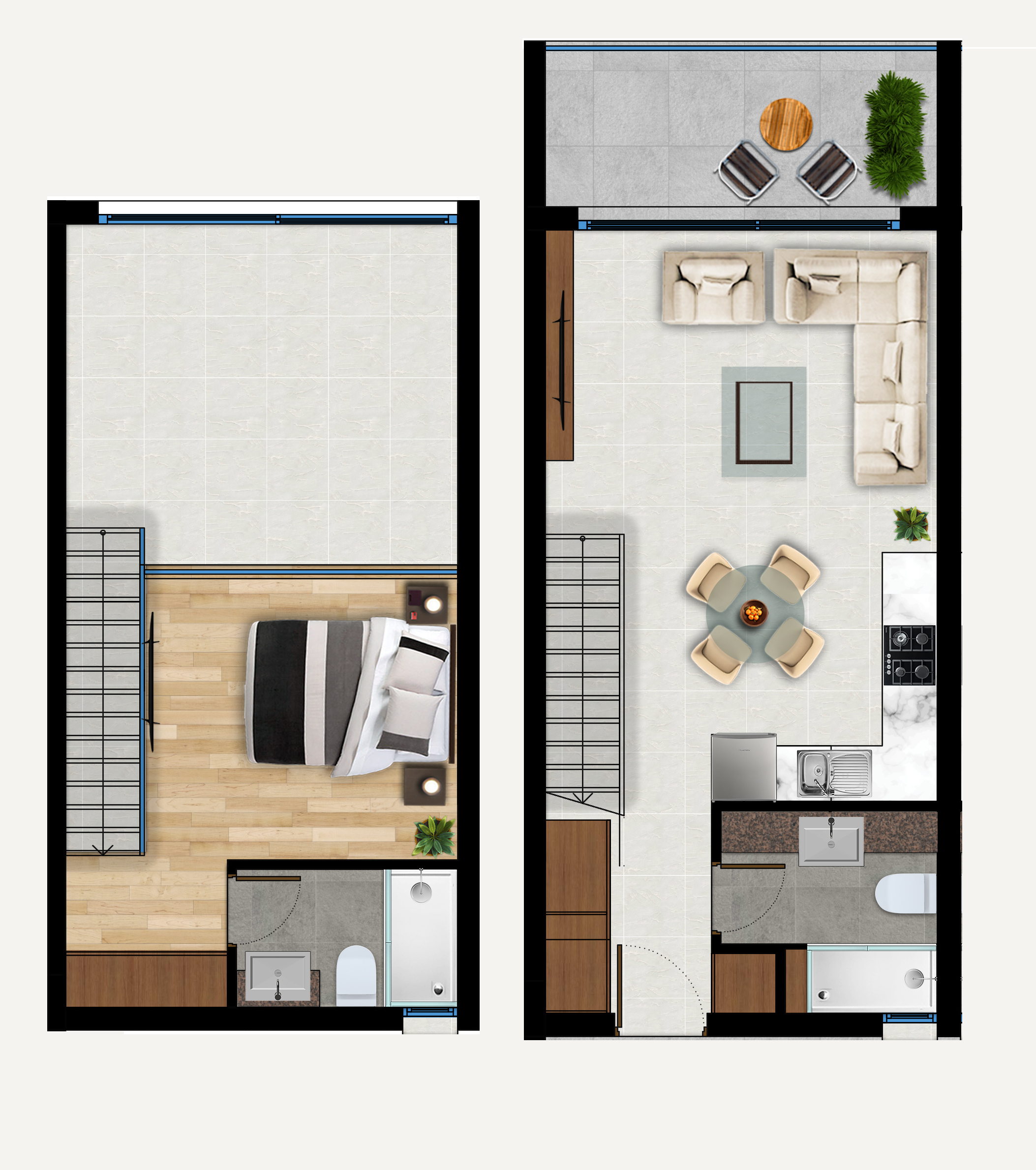 1+1 loft penthouse