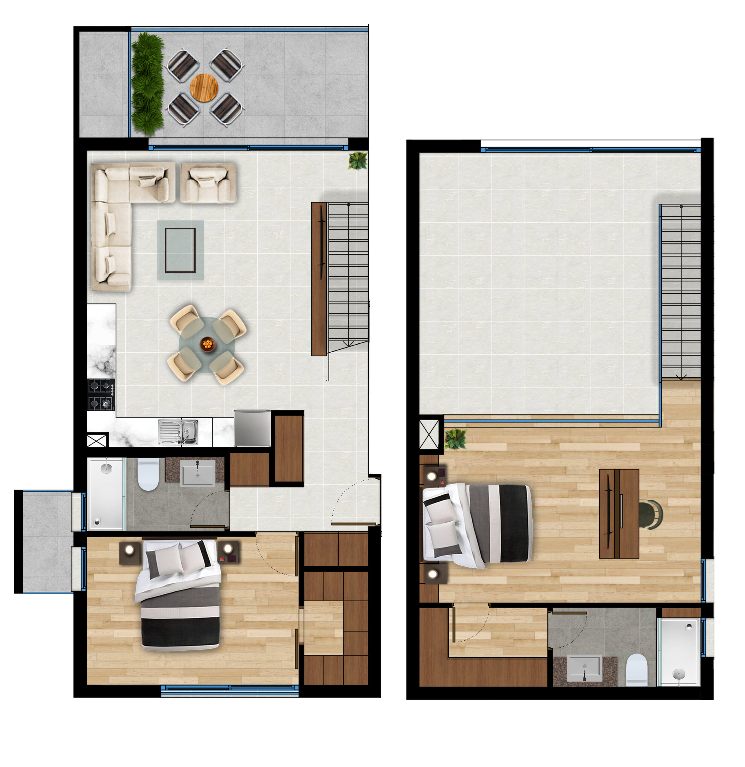 2+1 loft penthouse