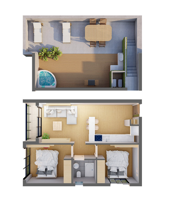 2+1 roof terrace